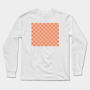 Checkered Pattern - Coral and Orange Long Sleeve T-Shirt